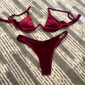 Velvet Burgundy Bikini Set
